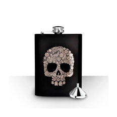 Licorera Rocker calavera, negra. REDlemon®